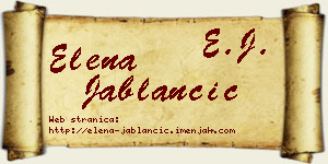 Elena Jablančić vizit kartica